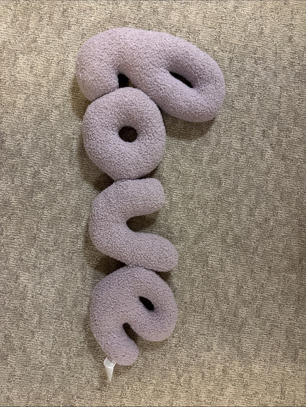 Plush 'Love' Word Pillow - Dusty Lavender